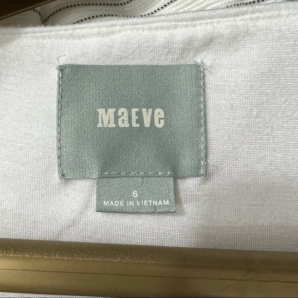 Maeve Sunland Ruffles Striped Dress Cap Sleeves Mid Length Anthropologie - Picture 7 of 8